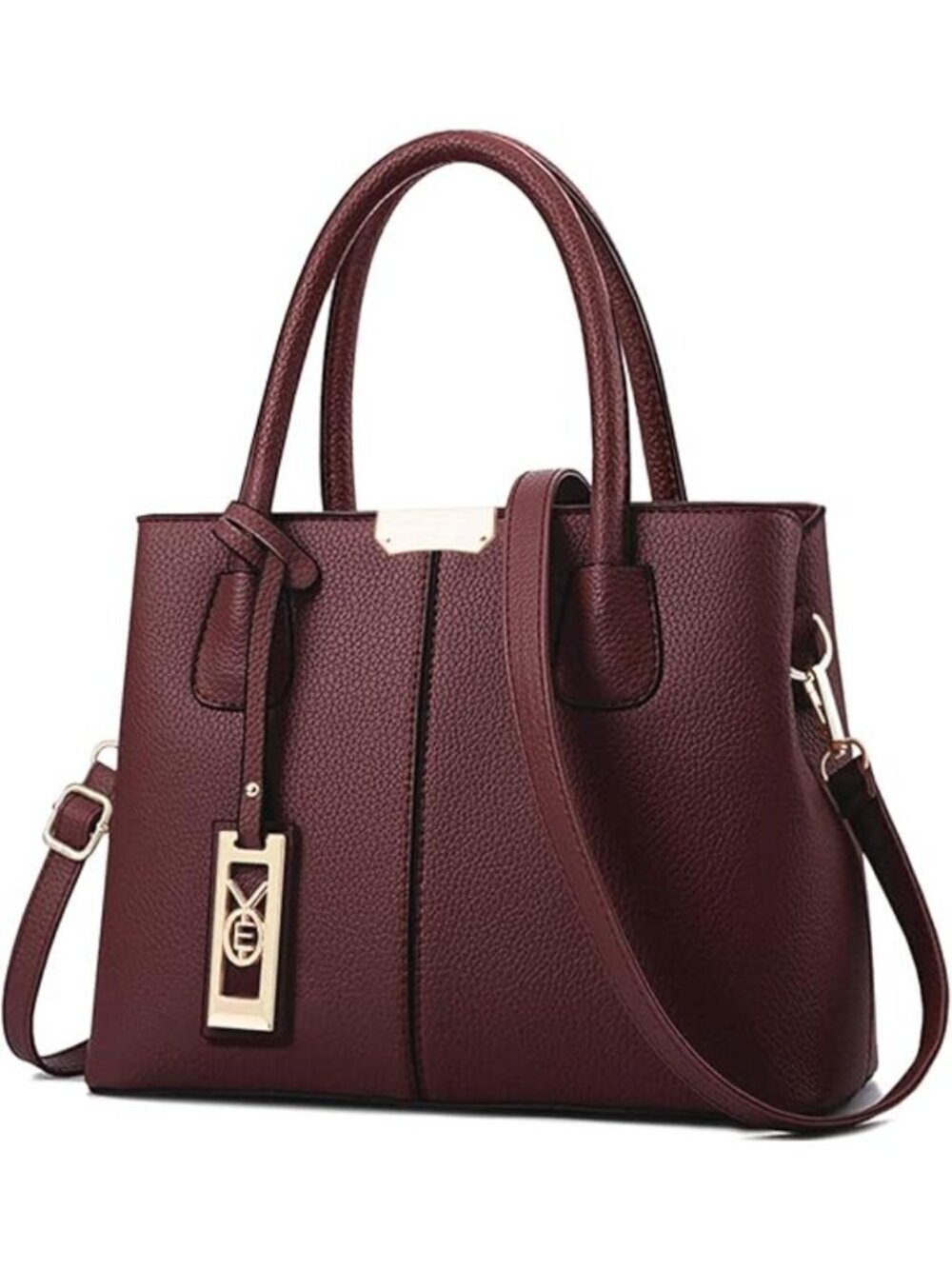 Women's E Burgundy Shoulder Tote Bags Top Handle Satchel Purses and Handbags
